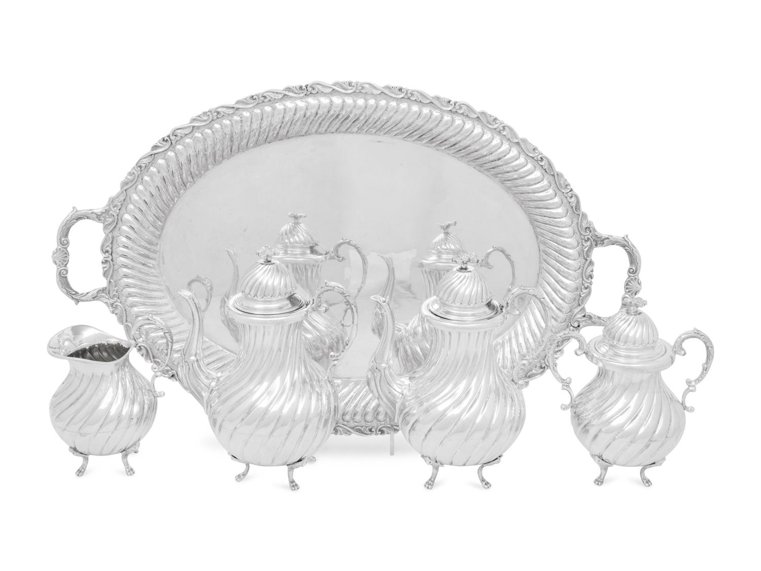 A Continental Silver Four-Piece Tea and Coffee Service