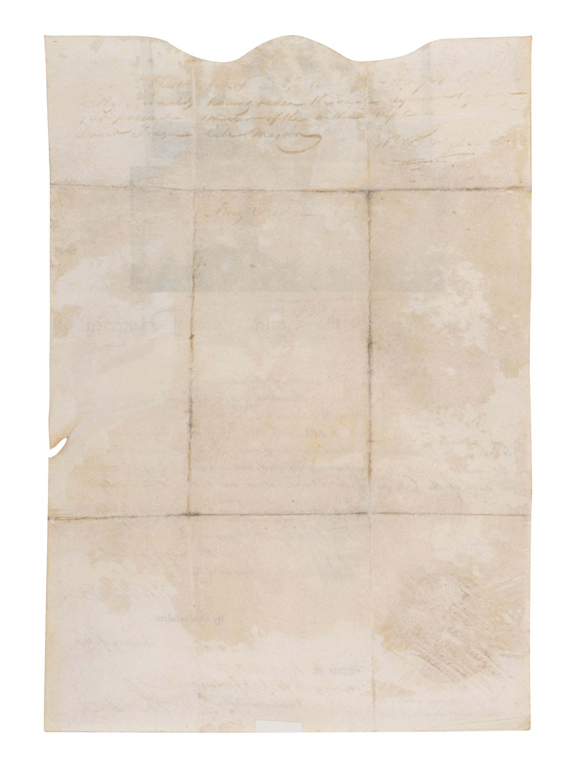 JEFFERSON, Thomas (1743-1826). Engraved document signed ("Th. Jefferson"), as President, Norfolk and Portsmouth, Virginia, 7 May 1805, countersigned by James MADISON (1751-1836) as Secretary of State