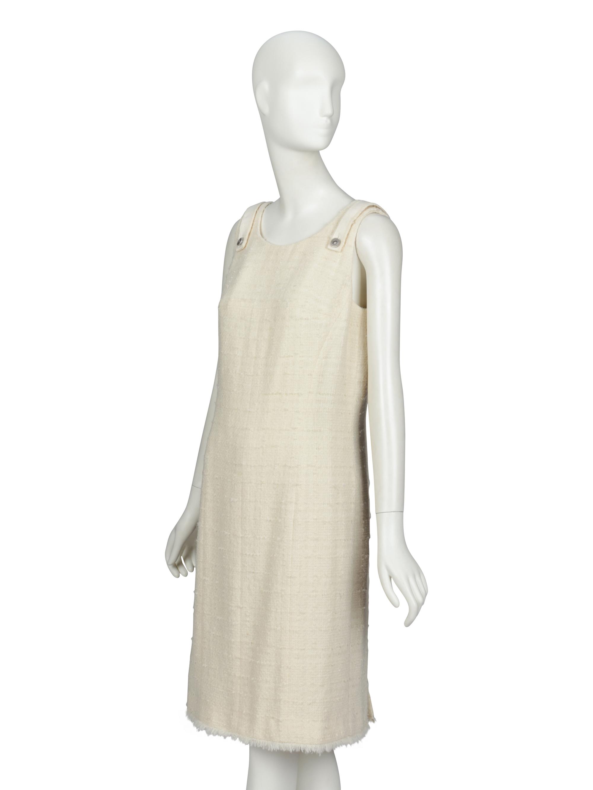 CHANEL, SLEEVELESS TWEED DRESS