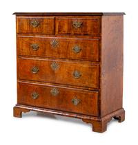 A George II Burl Walnut Chest of Drawers