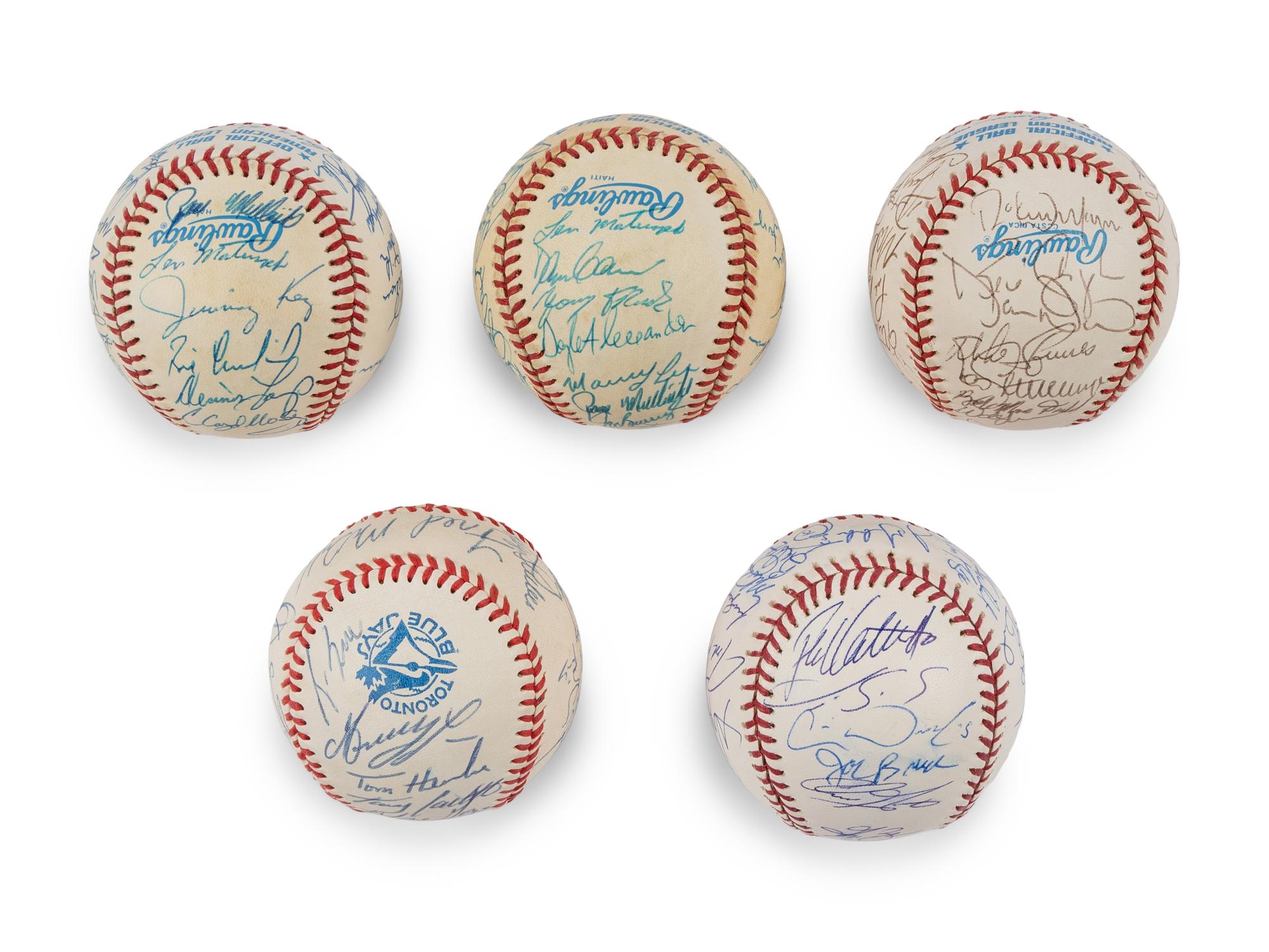 A Group of Assorted 1980s-2000s Toronto Blue Jays Team Signed Autograph Baseballs