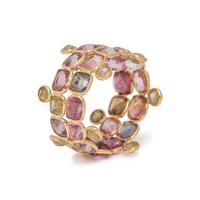SPINEL AND COLORED DIAMOND BAND