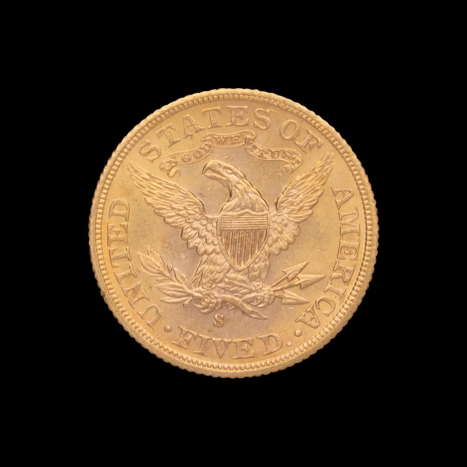 A 1902-S Liberty Head $5 Gold Coin