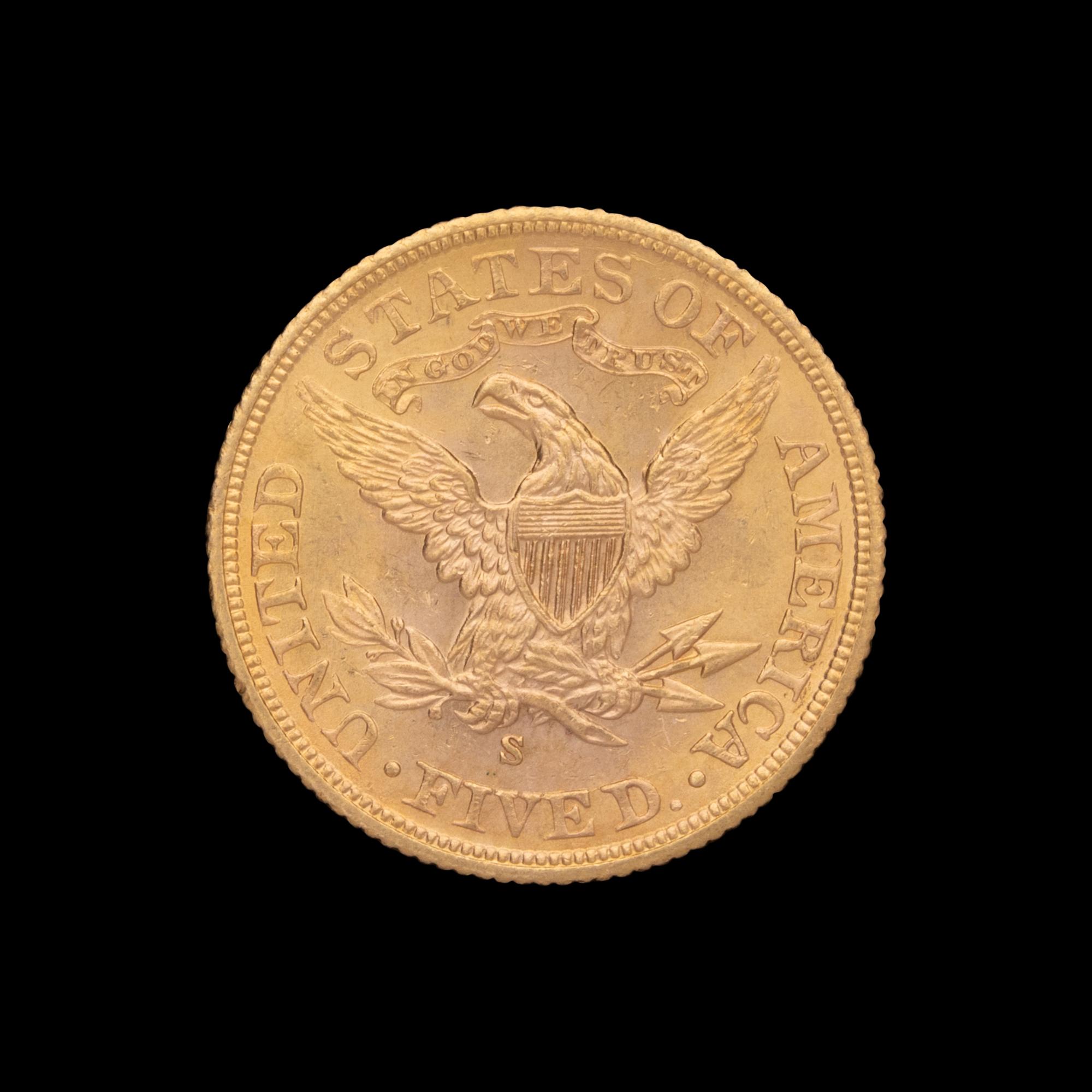 A 1902-S Liberty Head $5 Gold Coin