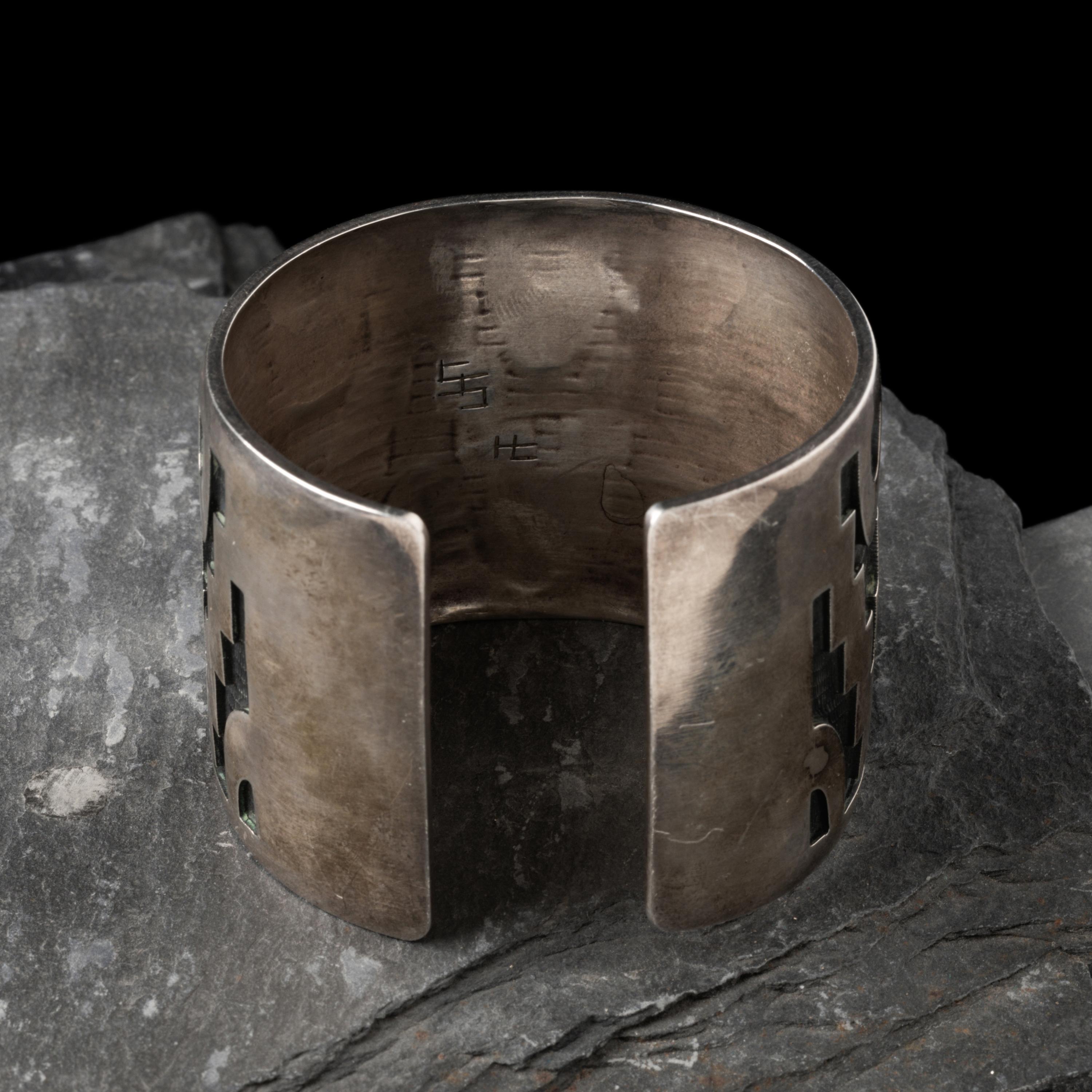 Steven Sockyma (Hopi, 20th century) — Silver Overlay Cuff Bracelet