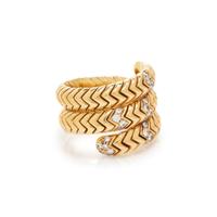 BULGARI, YELLOW GOLD AND DIAMOND 'SPIGA' RING