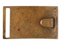 [CIVIL WAR]. Model 1851 cast brass eagle belt plate with ID on verso.