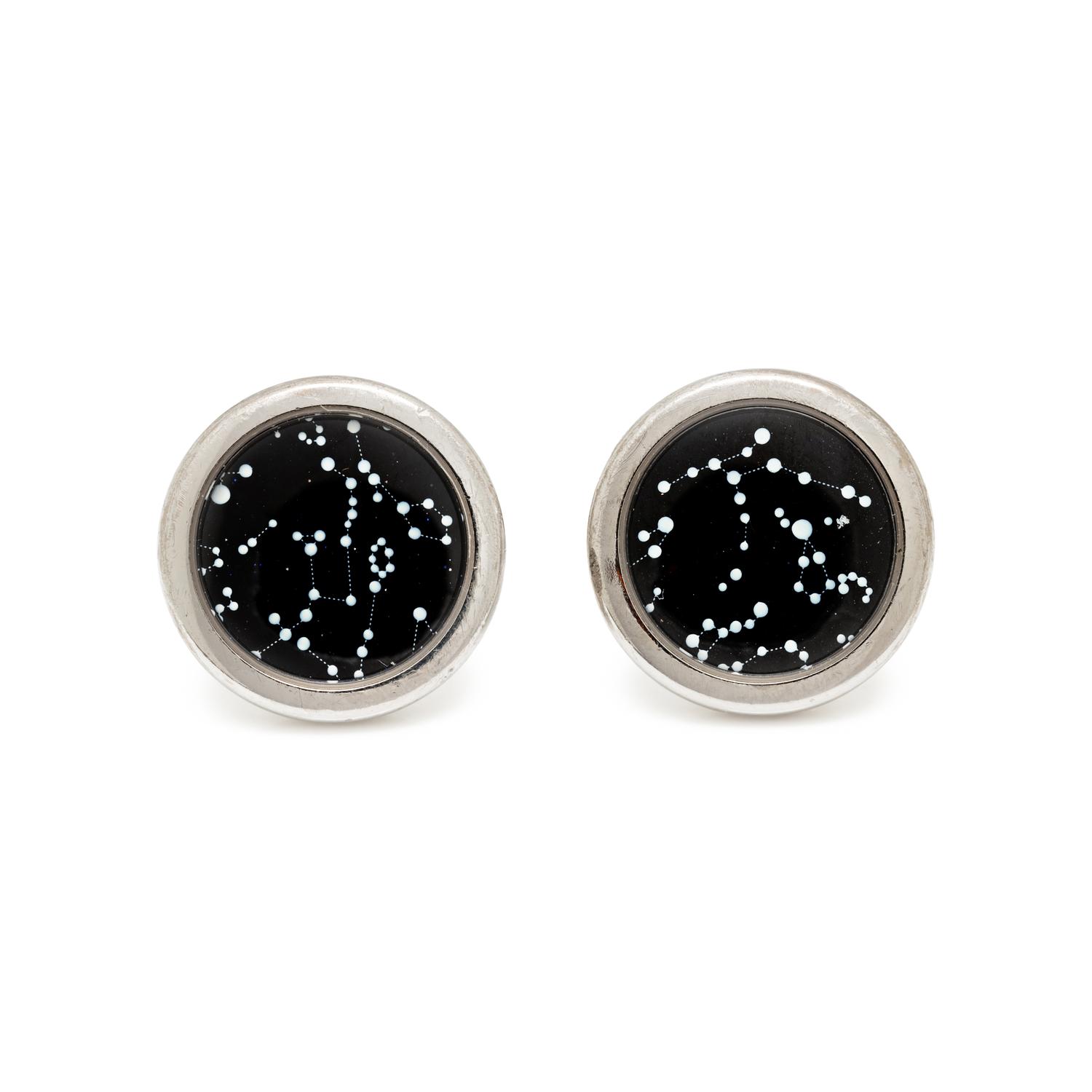VAN CLEEF & ARPELS, WHITE GOLD 'MIDNIGHT IN PARIS' CUFFLINKS