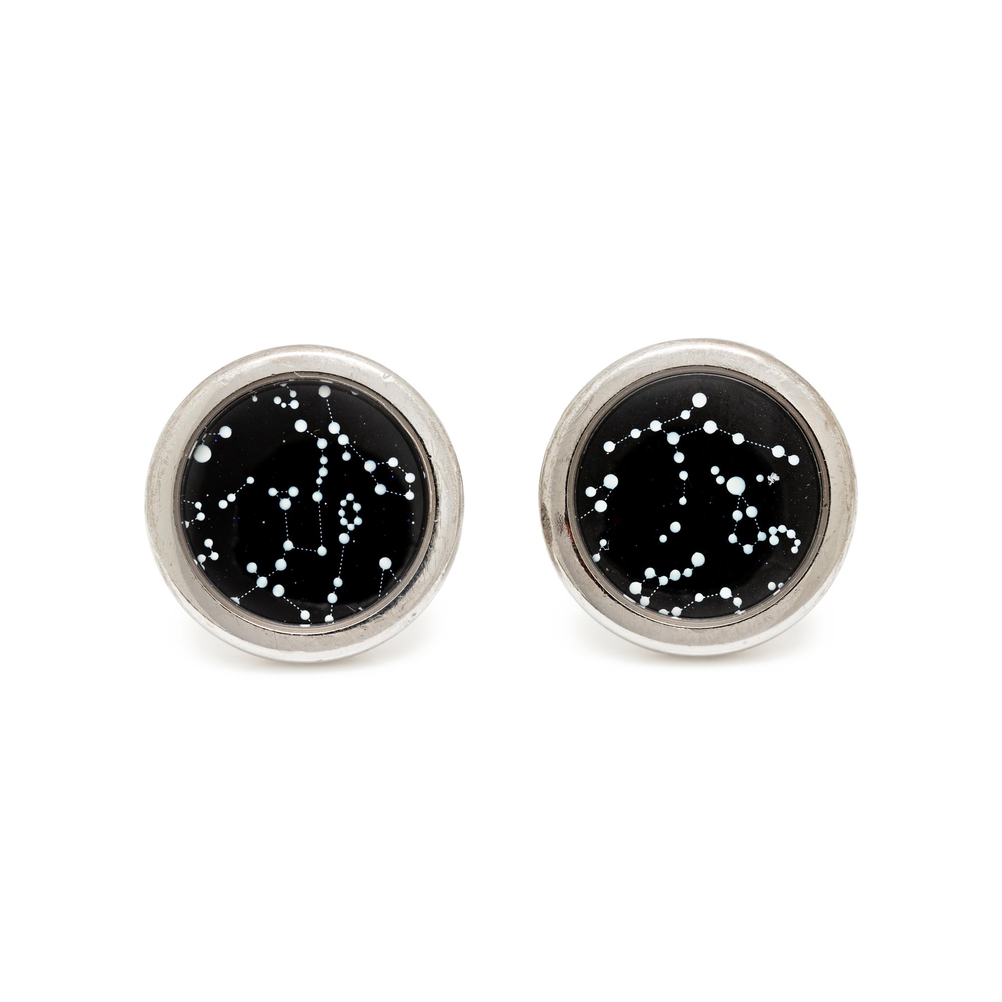 VAN CLEEF & ARPELS, WHITE GOLD 'MIDNIGHT IN PARIS' CUFFLINKS