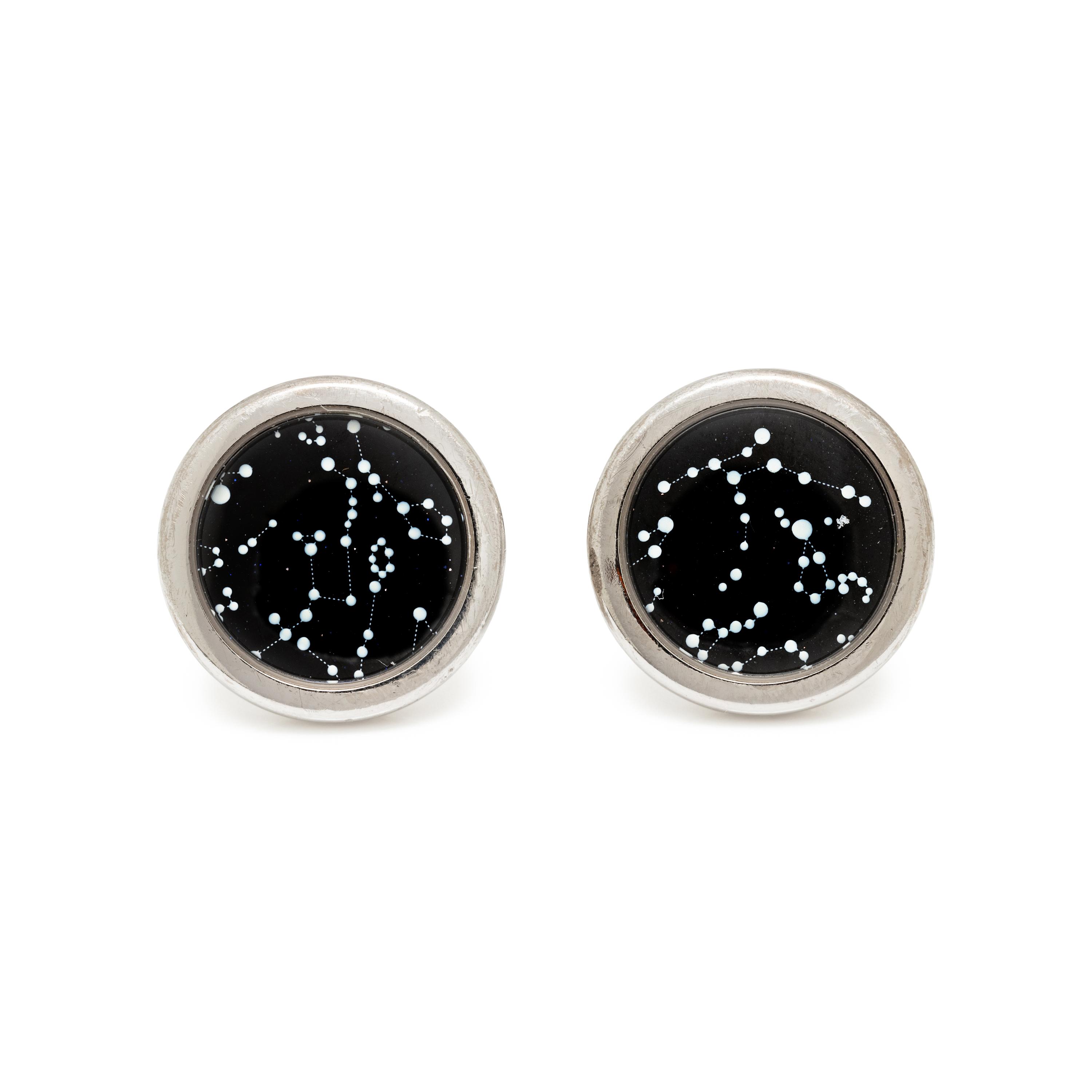 VAN CLEEF & ARPELS, WHITE GOLD 'MIDNIGHT IN PARIS' CUFFLINKS