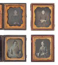 [EARLY PHOTOGRAPHY]. 26 sixth plate daguerreotypes of girls and young ladies.