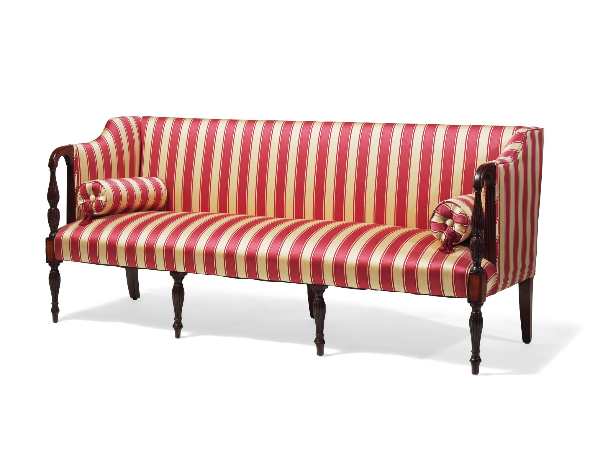 A Federal Carved And Inlaid Mahogany Sofa