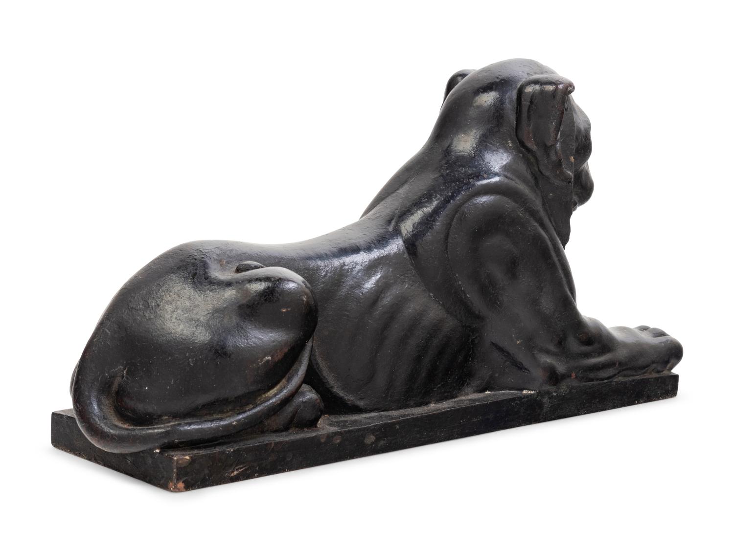 A Continental Bronze Figure of a Recumbent Lion