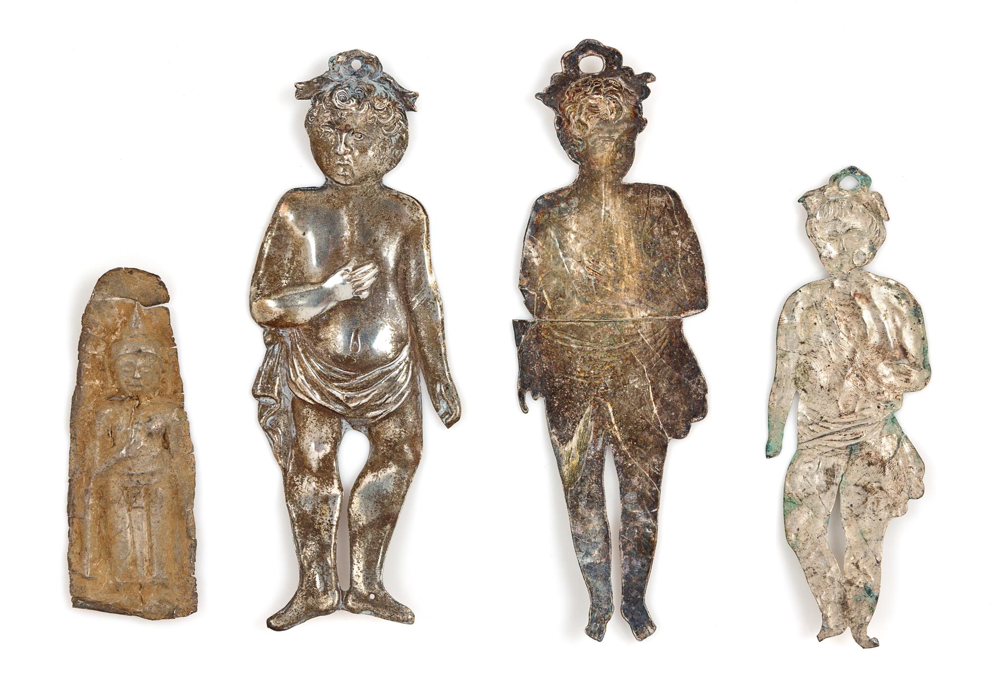 A Group of Silvered Metal Figures Length of longest 6 1/2 inches. — 19TH CENTURY AND LATER