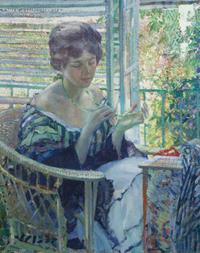 Richard Edward Miller, (American, 1875-1943), The Necklace (La Femme au Collier), c. 1913