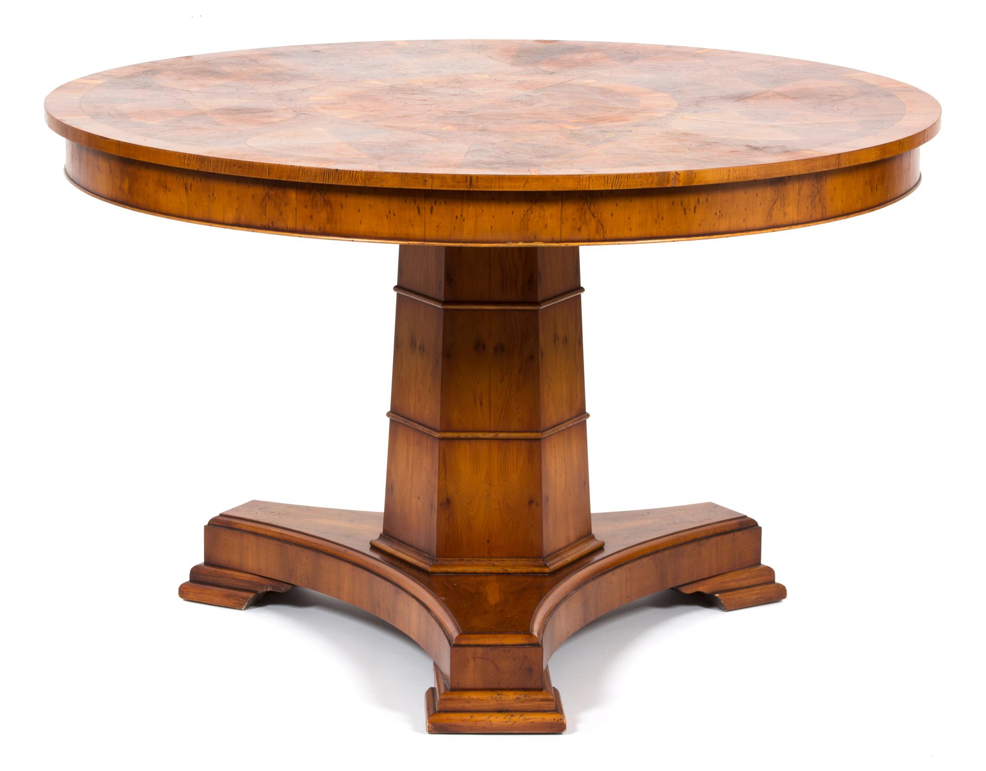 A Louis Phillipe Style Pedestal Table Height 30 x diameter 48 inches. — 20TH CENTURY