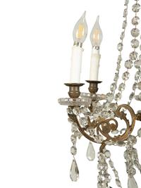 A Continental Gilt Metal Six-Light Chandelier