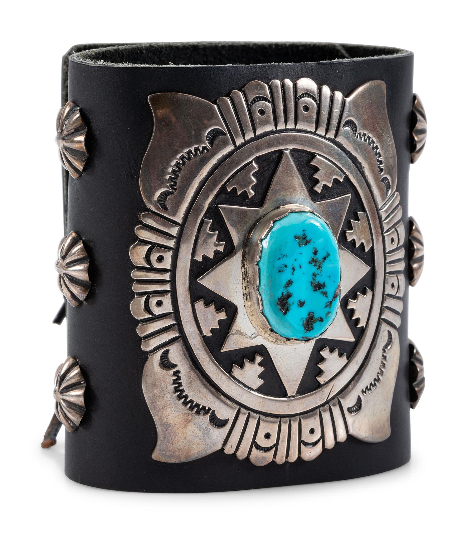 Stamped Silver and Turquoise Ketoh