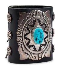 Stamped Silver and Turquoise Ketoh