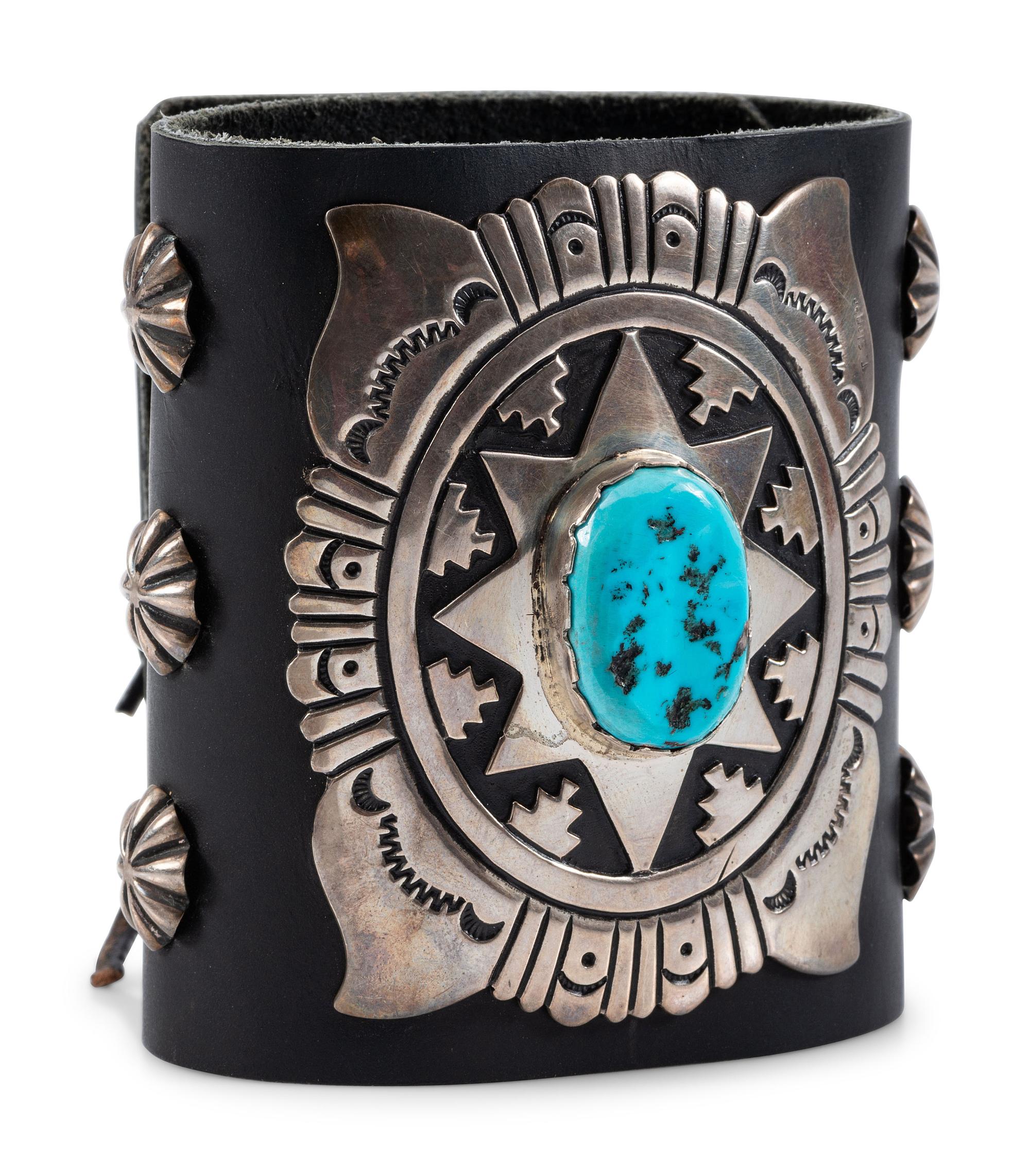 Stamped Silver and Turquoise Ketoh