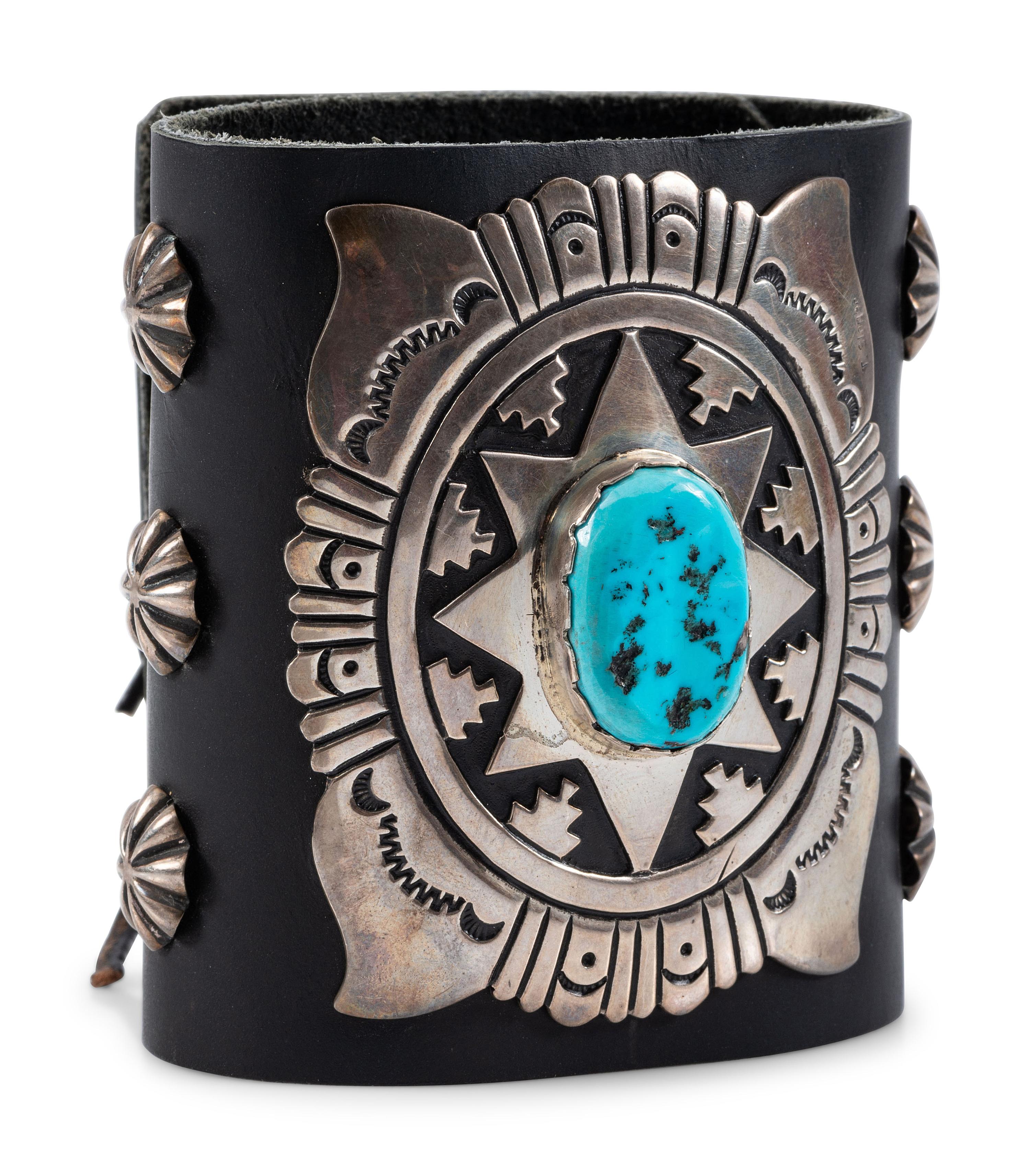 Stamped Silver and Turquoise Ketoh