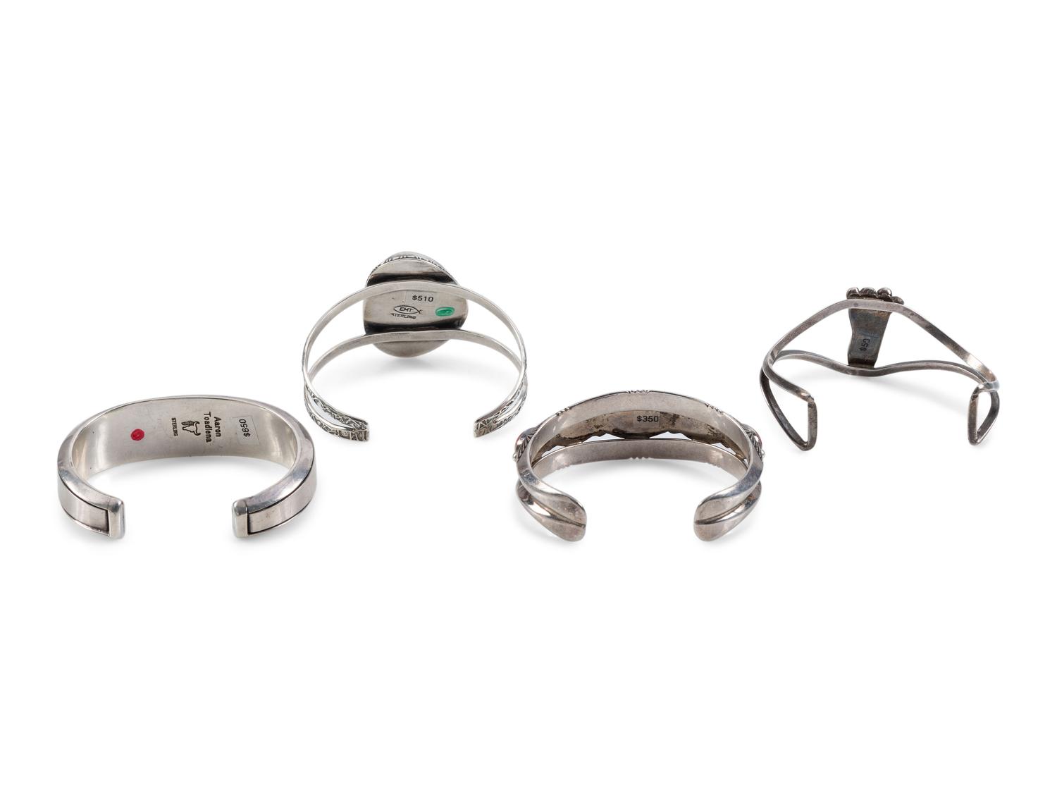 Navajo Silver Cuff Bracelet, with Inlay