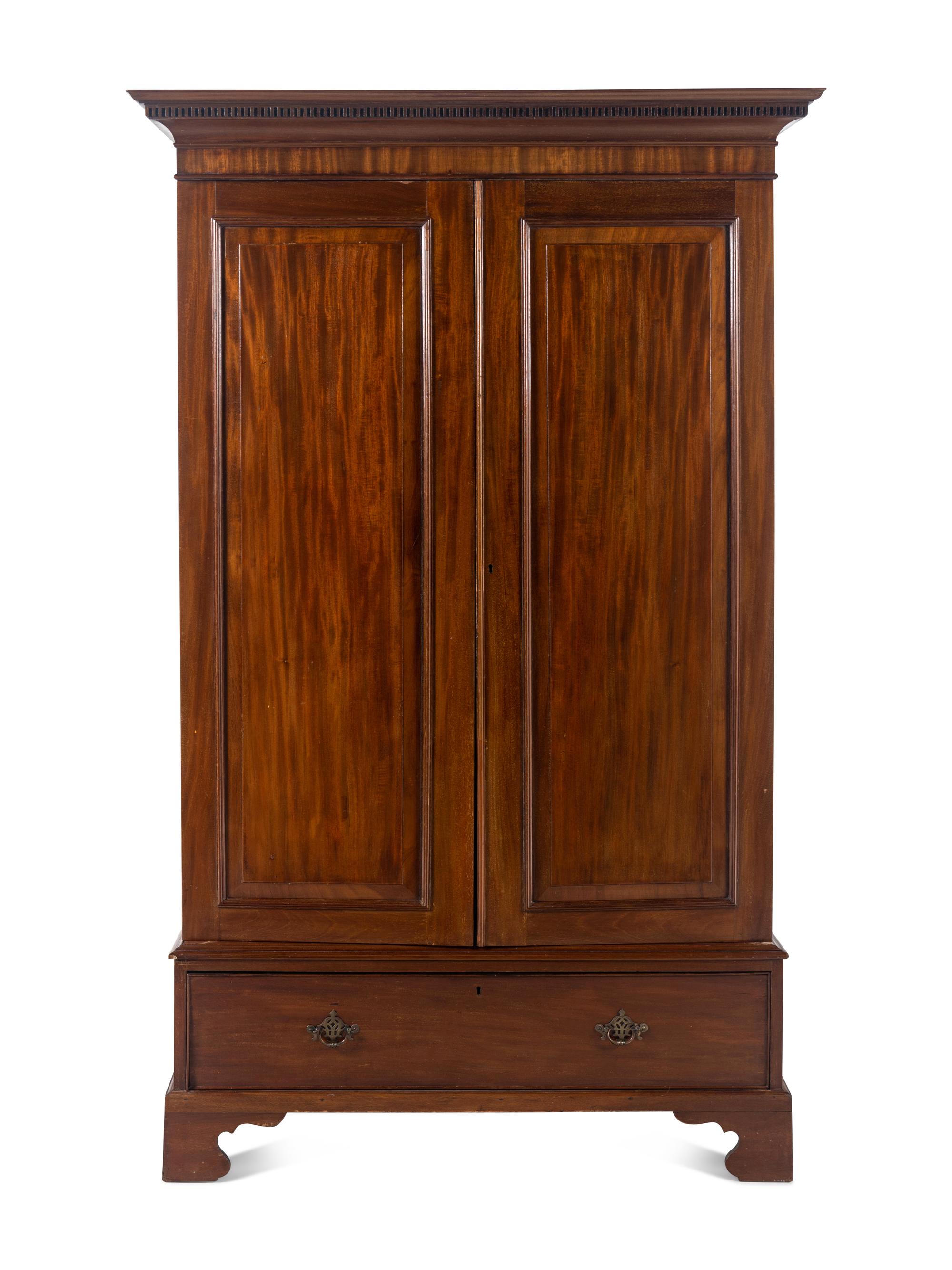A George III Style Mahogany Linen Press