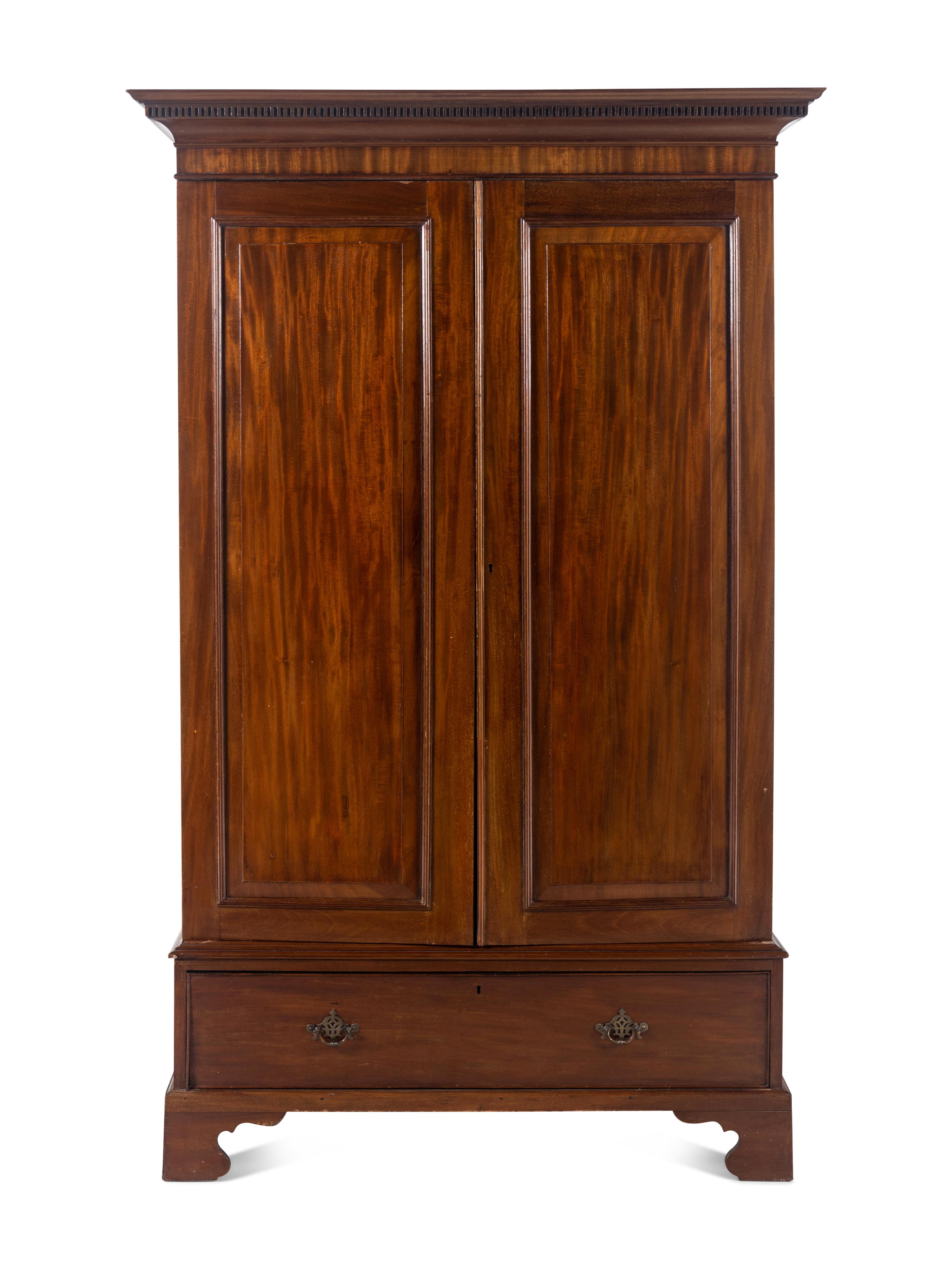 A George III Style Mahogany Linen Press
