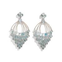 AQUAMARINE AND DIAMOND EARRINGS