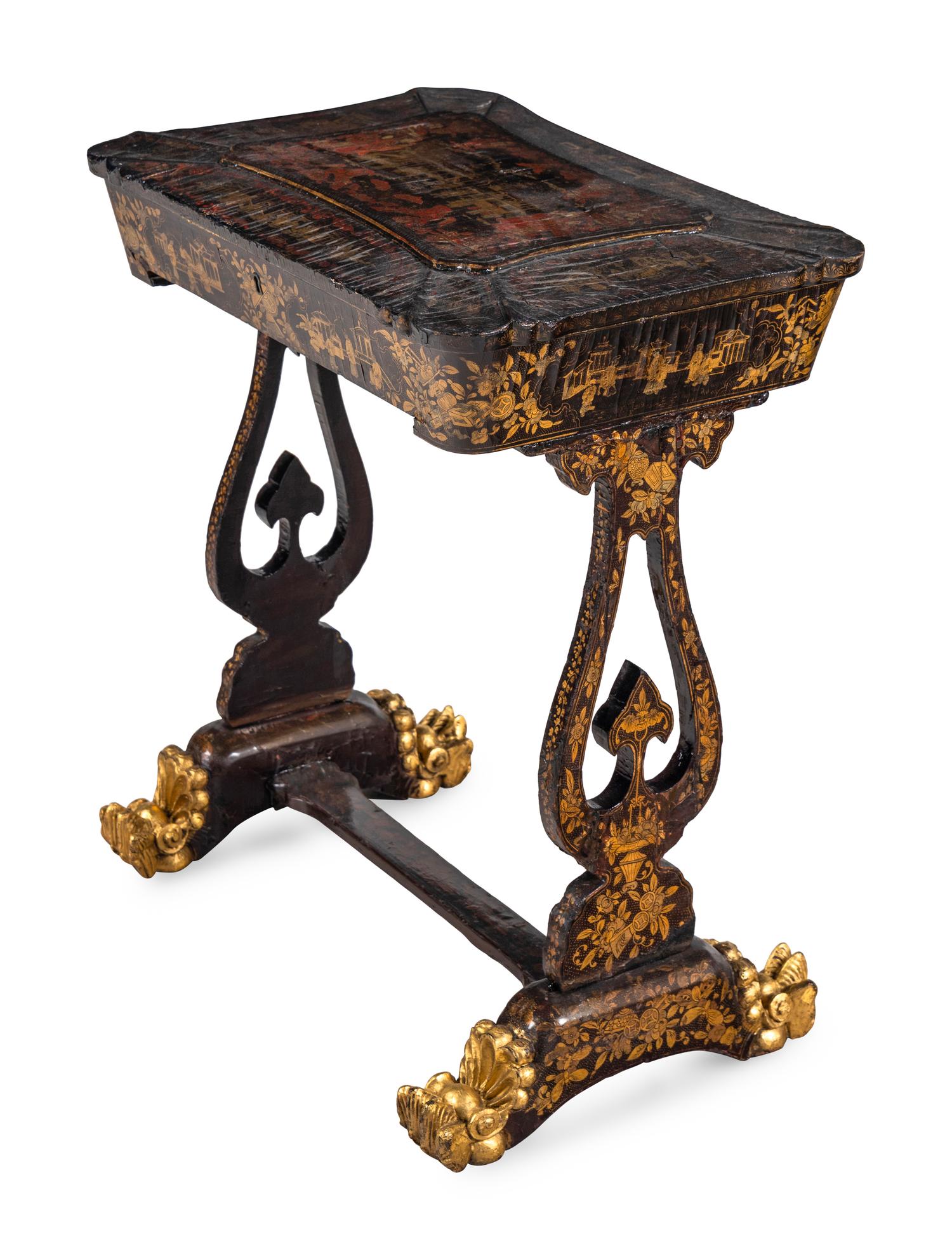 A Chinese Export Lacquer Work Table