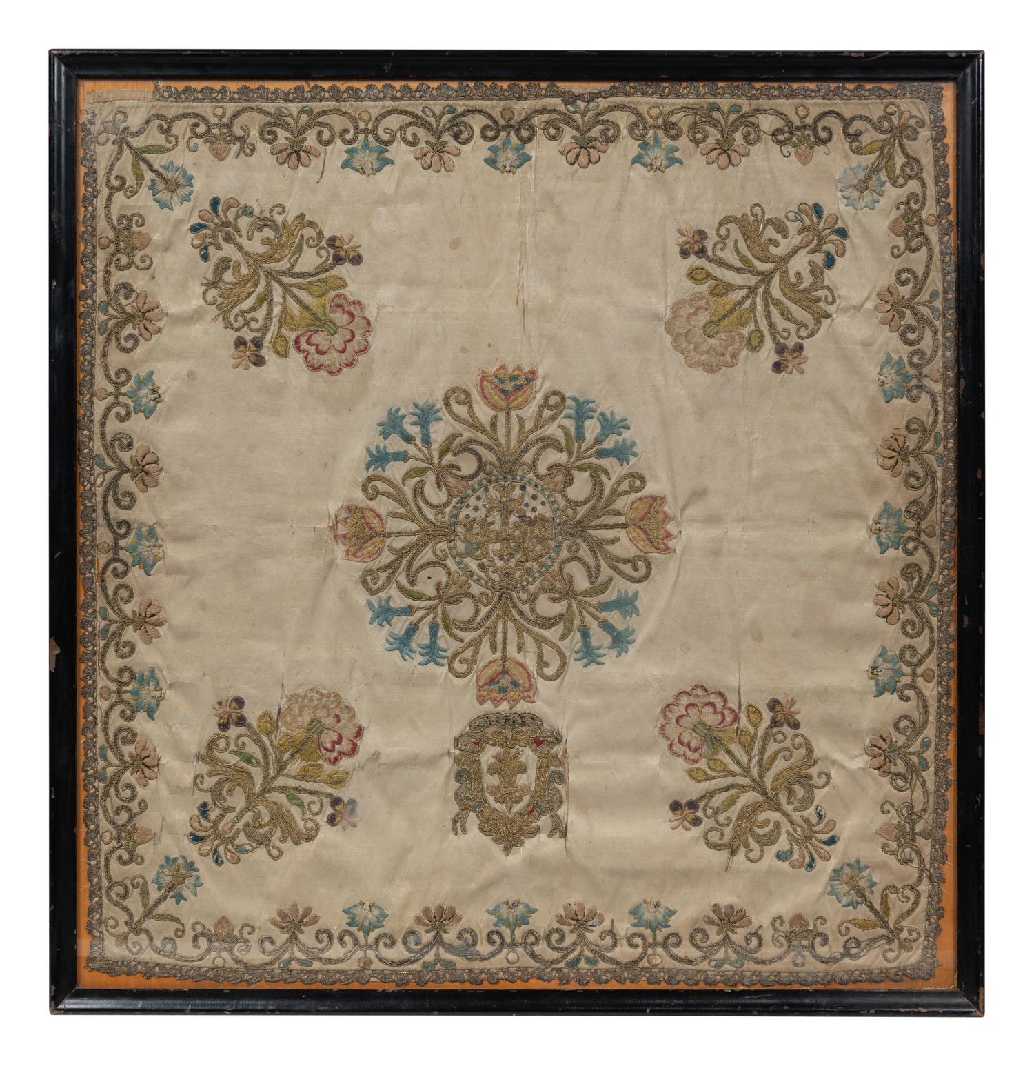 A Metallic Thread Embroidered Panel