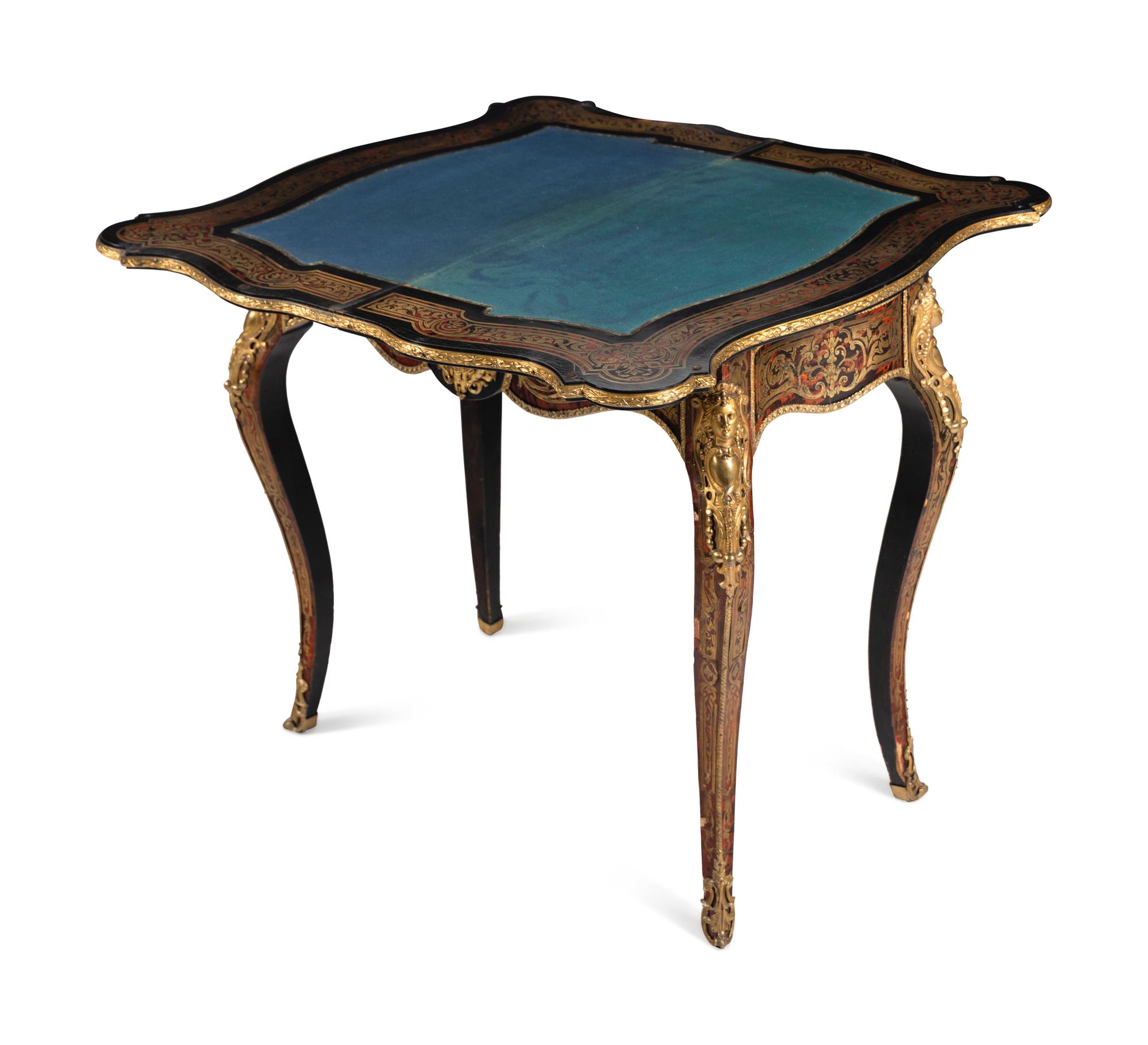 A Napoleon III Boulle Marquetry Flip-Top Table