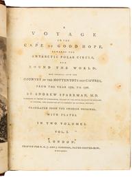 SPARRMAN, Anders (1748-1820). A Voyage to the Cape of Good Hope, towards the Antarctic Polar Circle. London, 1785. FIRST ED. IN ENGLISH