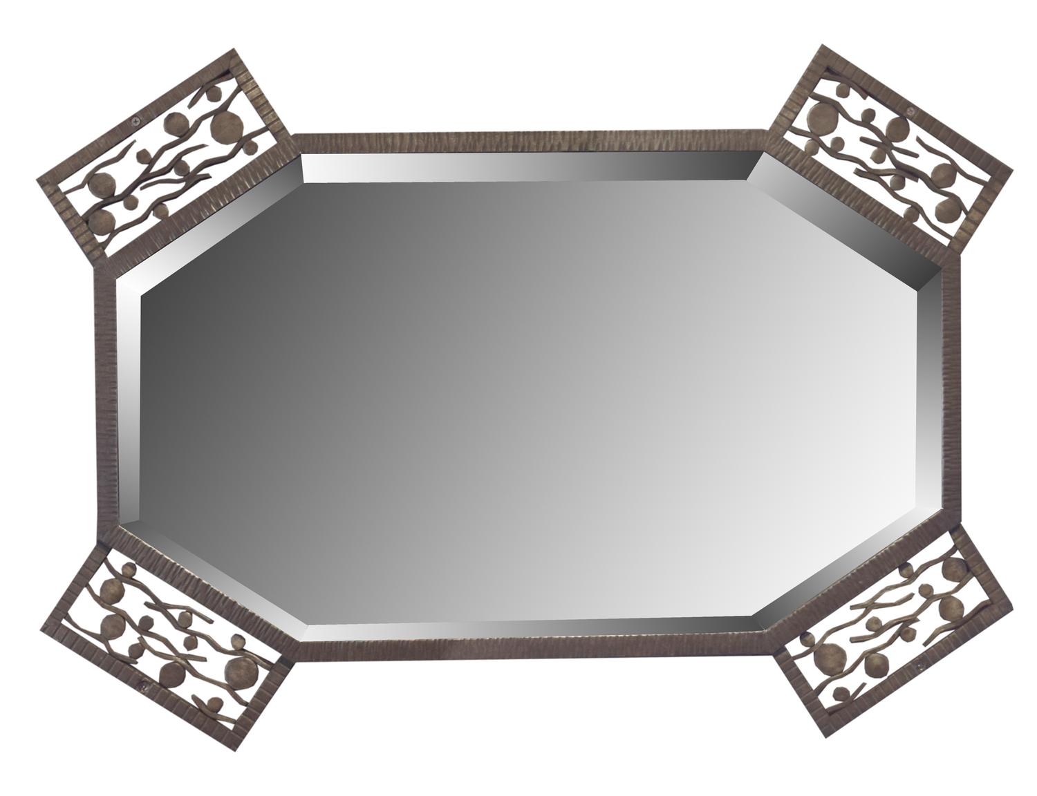 A Fer Forge Mirror 36.5" W x .75" D x 26" H — France, Circa 1930