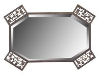 A Fer Forge Mirror 36.5" W x .75" D x 26" H — France, Circa 1930