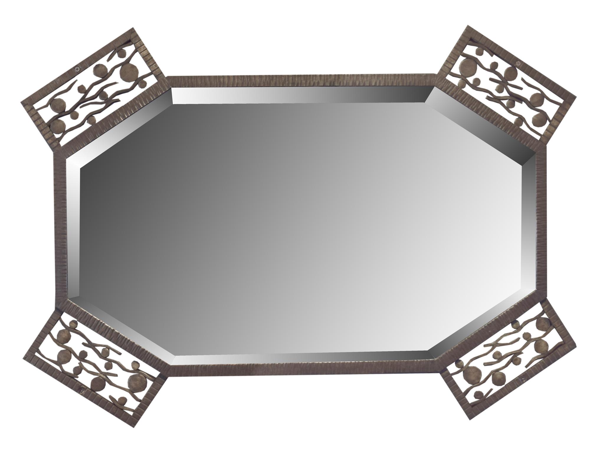 A Fer Forge Mirror 36.5" W x .75" D x 26" H — France, Circa 1930