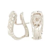 WHITE GOLD AND DIAMOND HUGGIE HOOP EARRINGS
