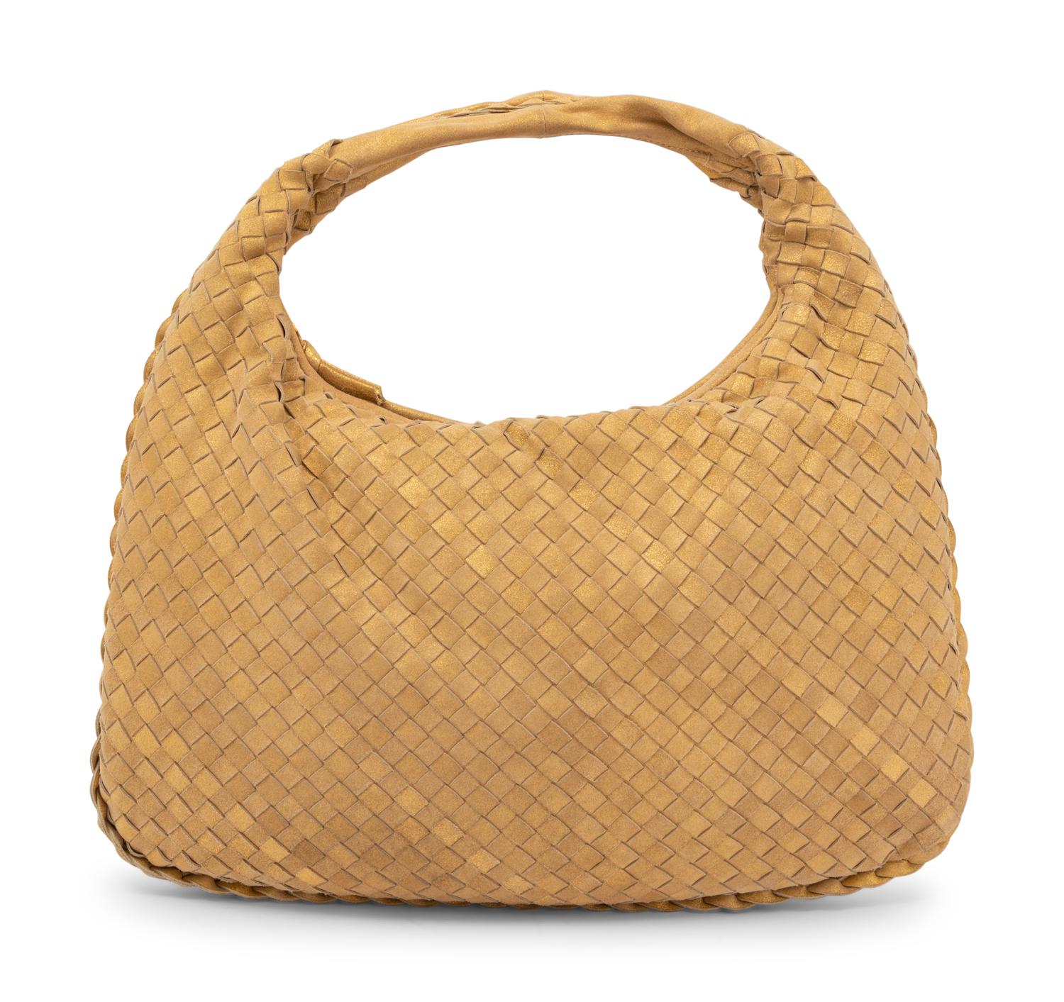 Bottega Veneta Gold Intrecciato Leather Hobo