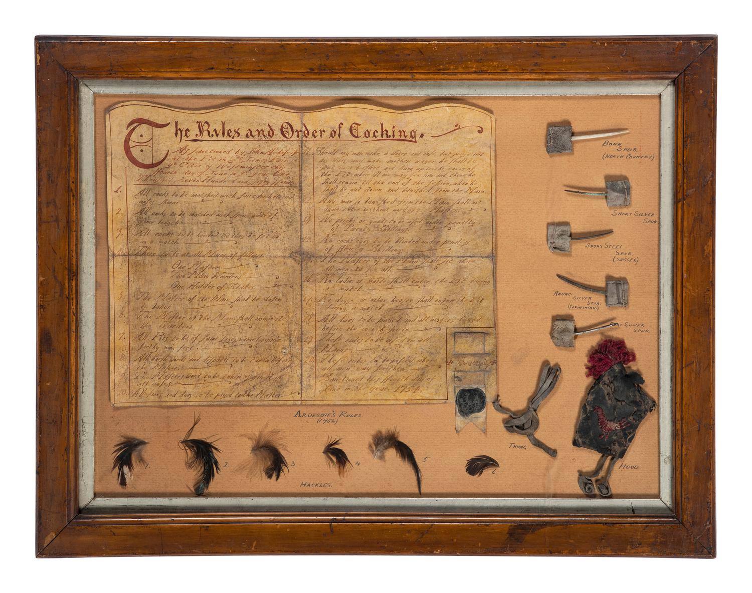 A Cock-fighting Rules Manuscript and Specimens