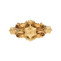 YELLOW GOLD SCROLL MOTIF BROOCH