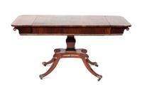 A Regency Gilt Metal Mounted Rosewood Sofa Table Height 27 3/4 x width 54 1/2 x depth 24 3/4 inches.