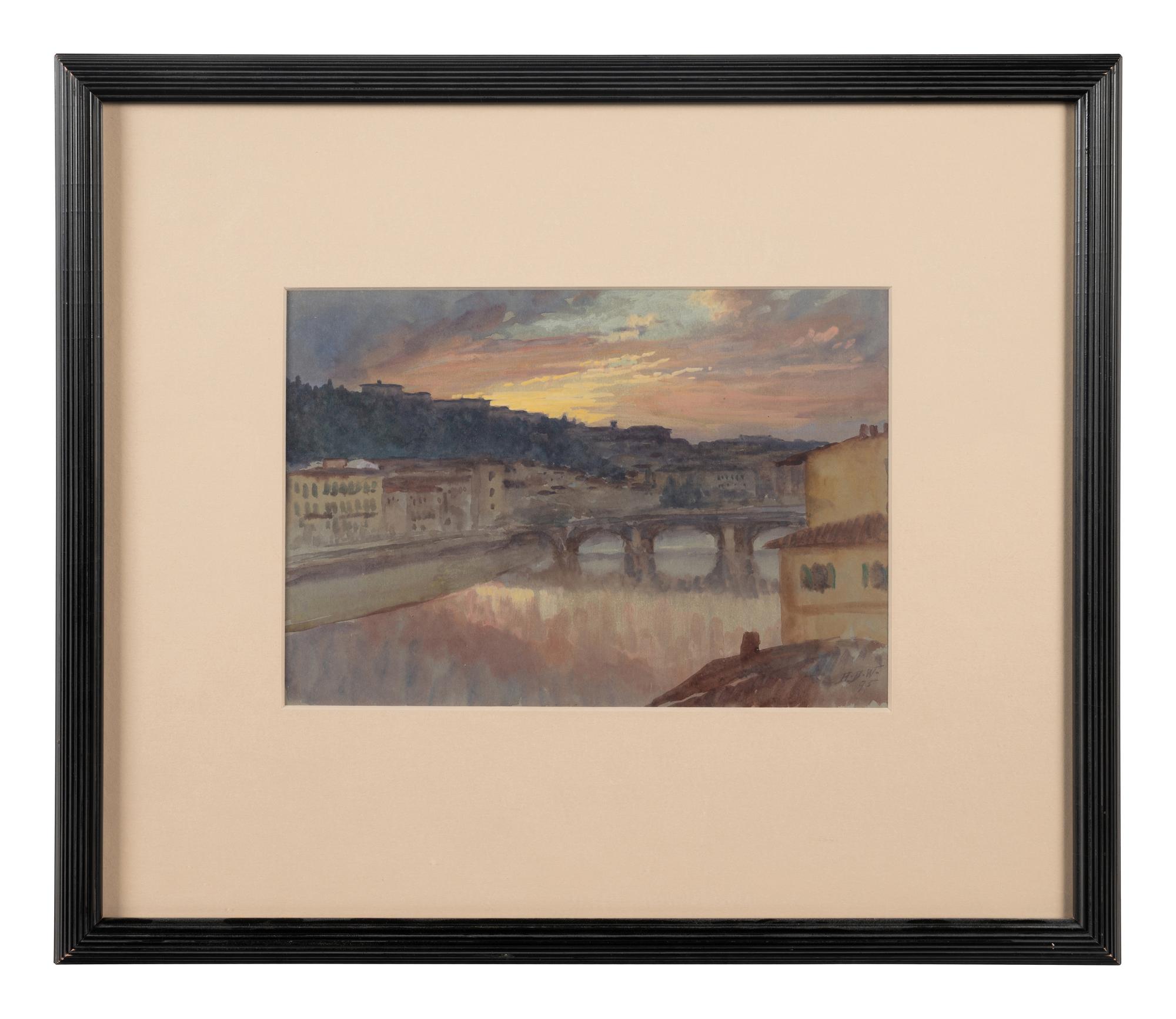 Bridge over River at Sunset