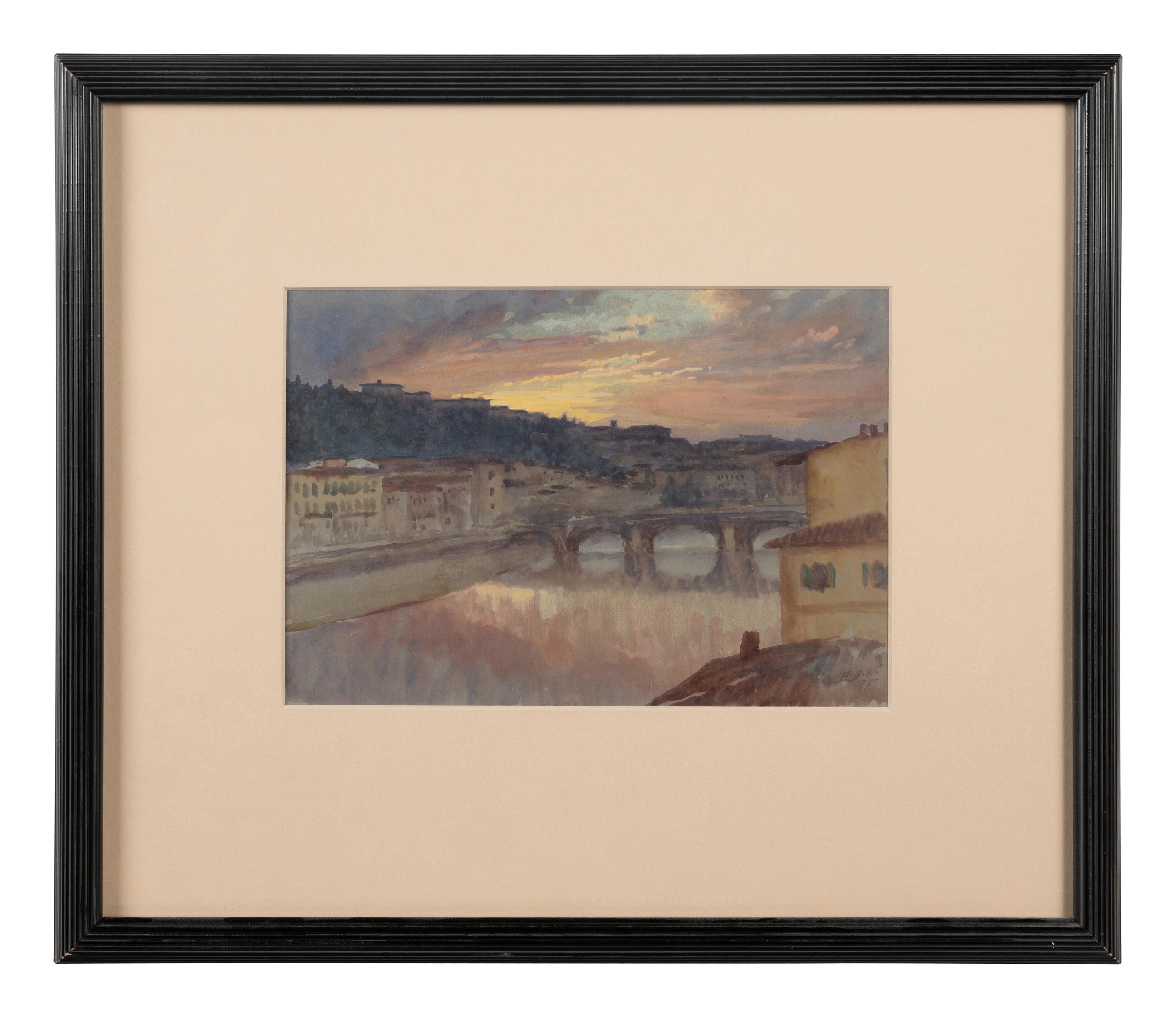 Bridge over River at Sunset