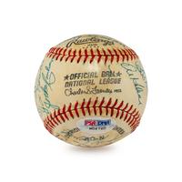 A Hall of Fame Multi Signed Autograph Baseball (PSA Sticker)
