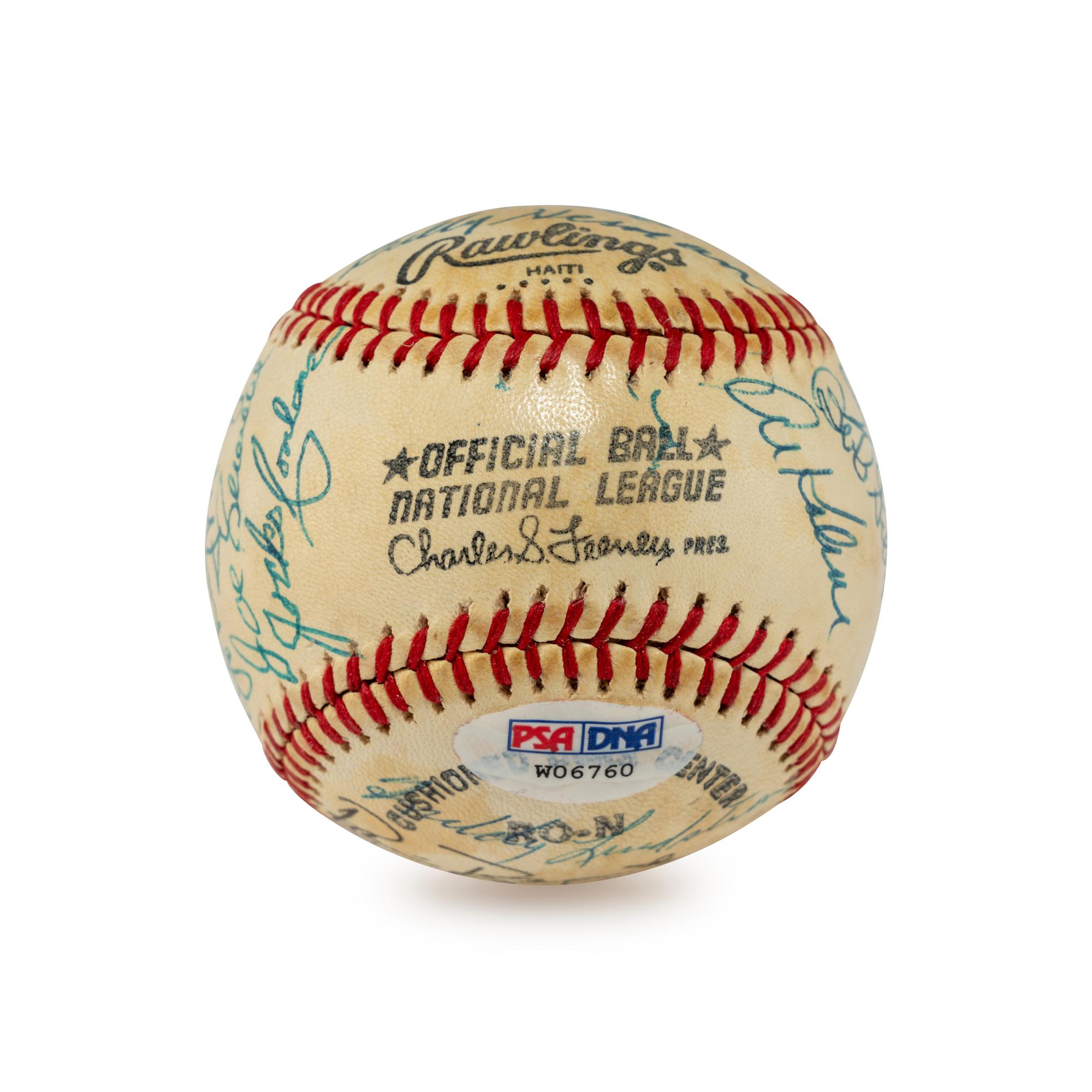 A Hall of Fame Multi Signed Autograph Baseball (PSA Sticker)