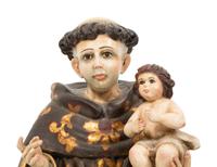 A Continental Polychrome Painted and Parcel Gilt Figure of St. Anthony of Padua
