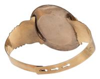 [EARLY PHOTOGRAPHY]. Daguerreian "sweetheart" 10K gold cuff containing portrait of young woman.