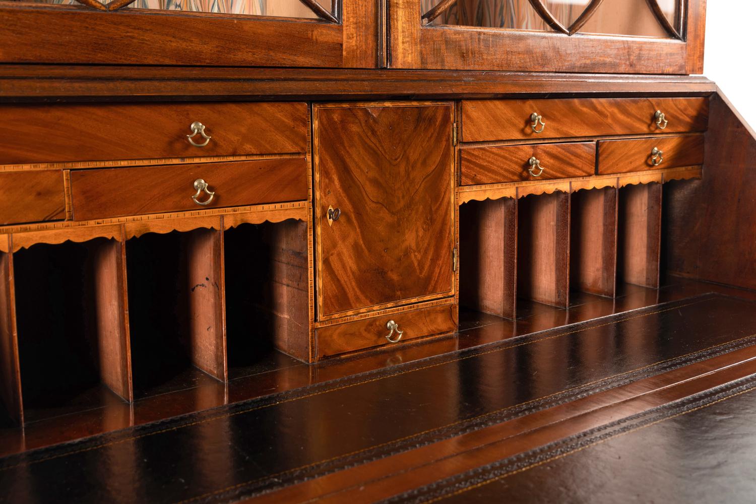 A George III Mahogany Bureau Bookcase