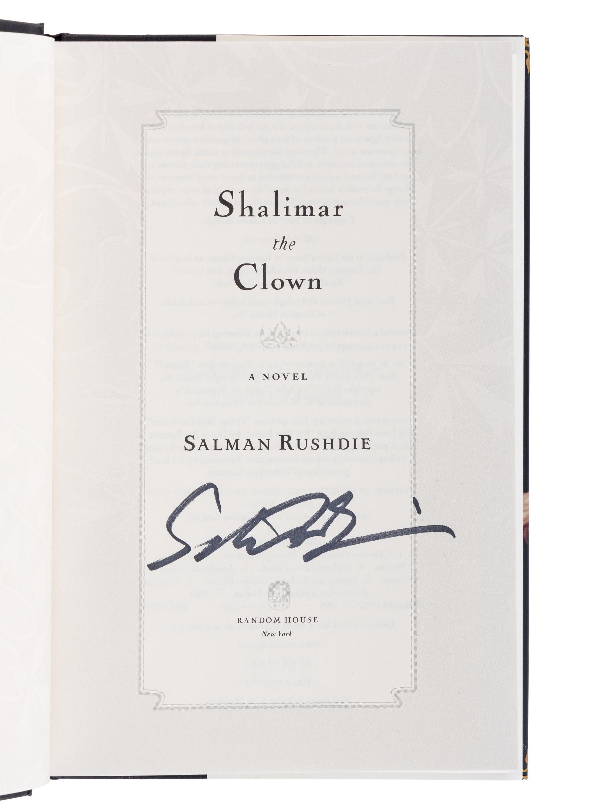 RUSHDIE, Salman (b. 1947). A group of 9 FIRST EDITIONS, many SIGNED, comprising: