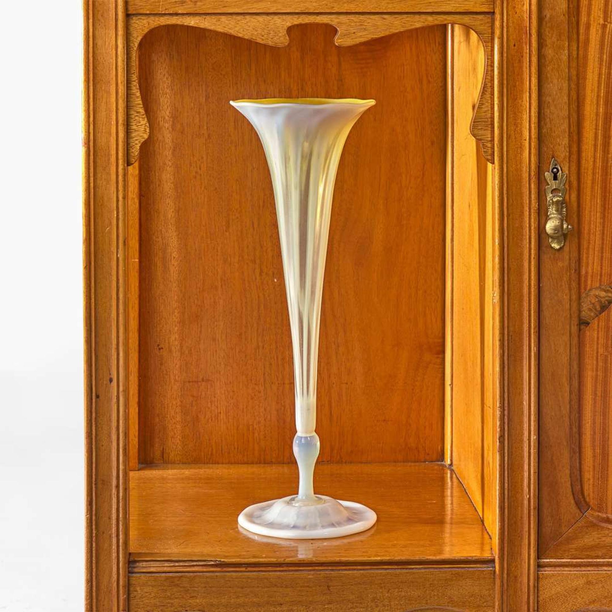 Tiffany Studios A Favrile Glass Trumpet Vase, circa 1920